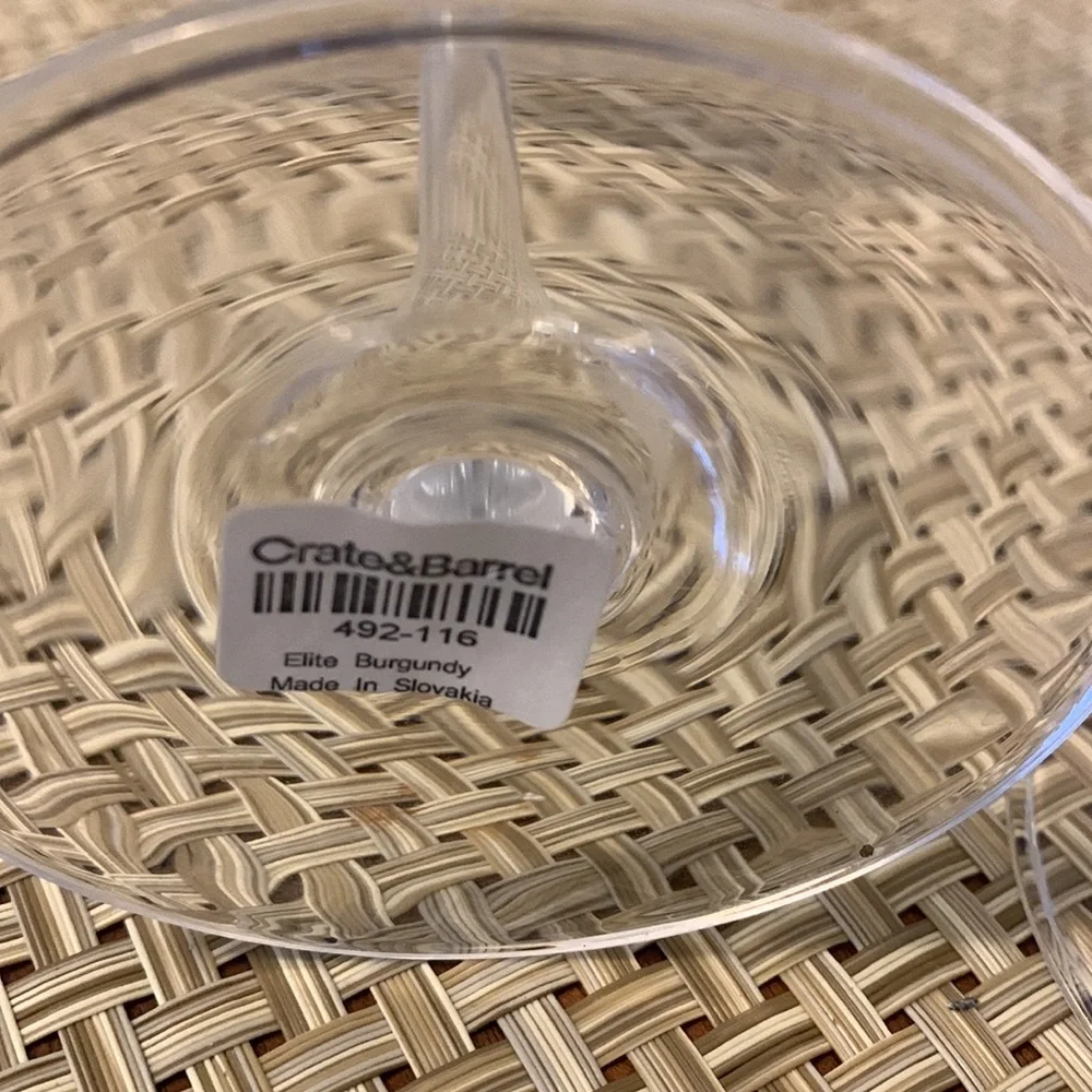 3 Crate & Barrel Elite Burgundy Red Wine Glass